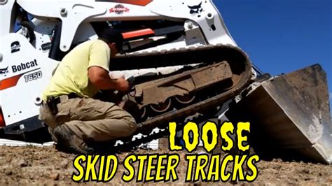 how to tighten skid steer tracks|changing tracks on skid steer.